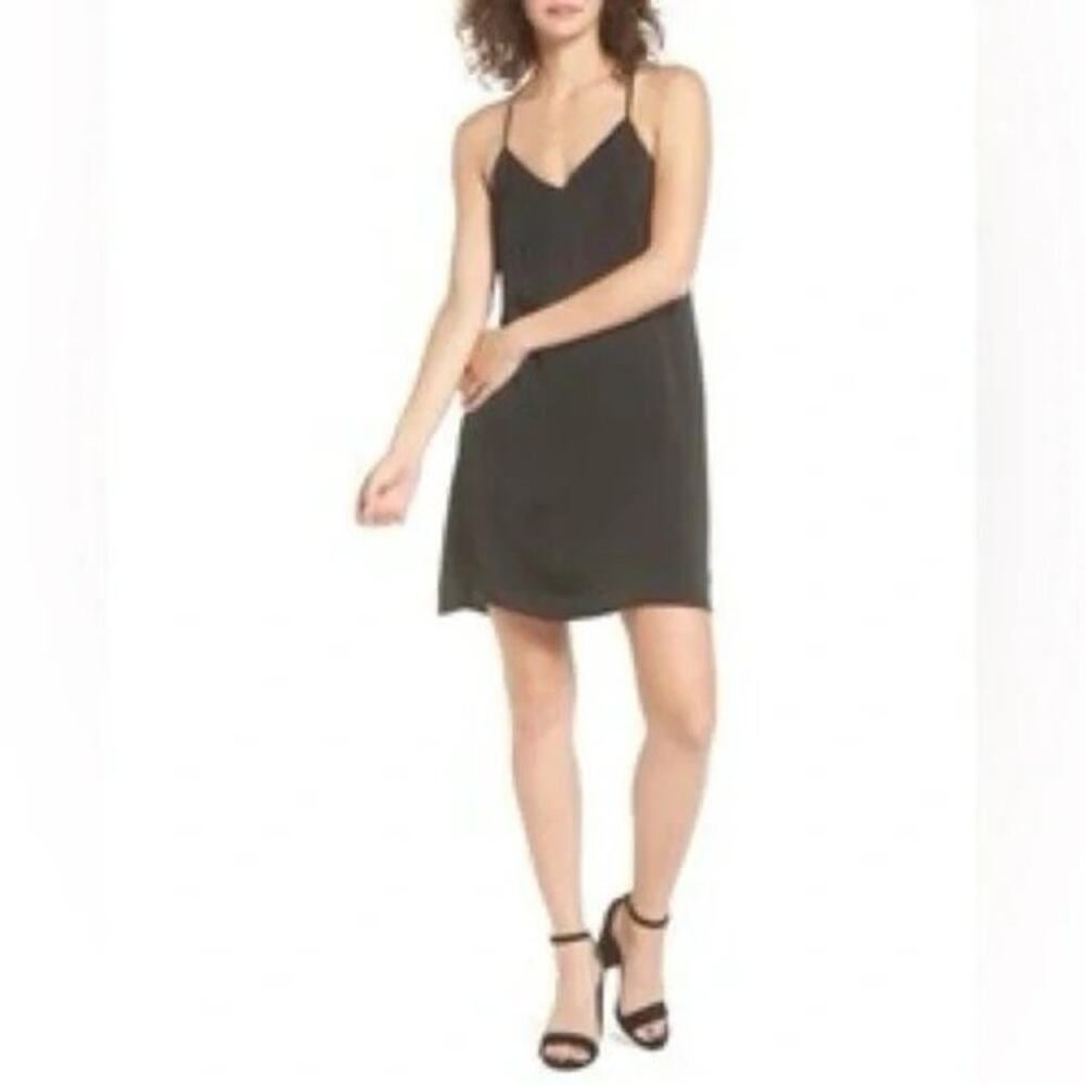 Style Rack Flowing Charcoal Grey Racerback Tank Sleeveless Shift Mini Slip Dress